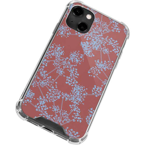 Airy Blue Floral iPhone 14 Clear Case